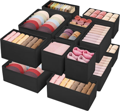 Drawer Clothing Organizer 16-Pack,Fabric Pink Underwear Dividers