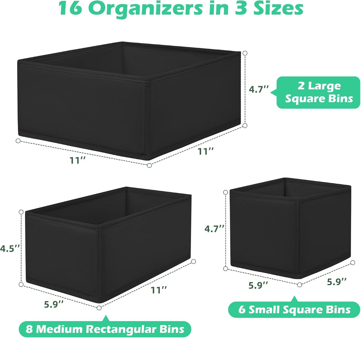 Drawer Clothing Organizer 16-Pack,Fabric Pink Underwear Dividers