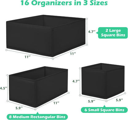 Drawer Clothing Organizer 16-Pack,Fabric Pink Underwear Dividers