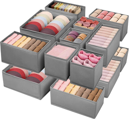 Drawer Clothing Organizer 16-Pack,Fabric Pink Underwear Dividers