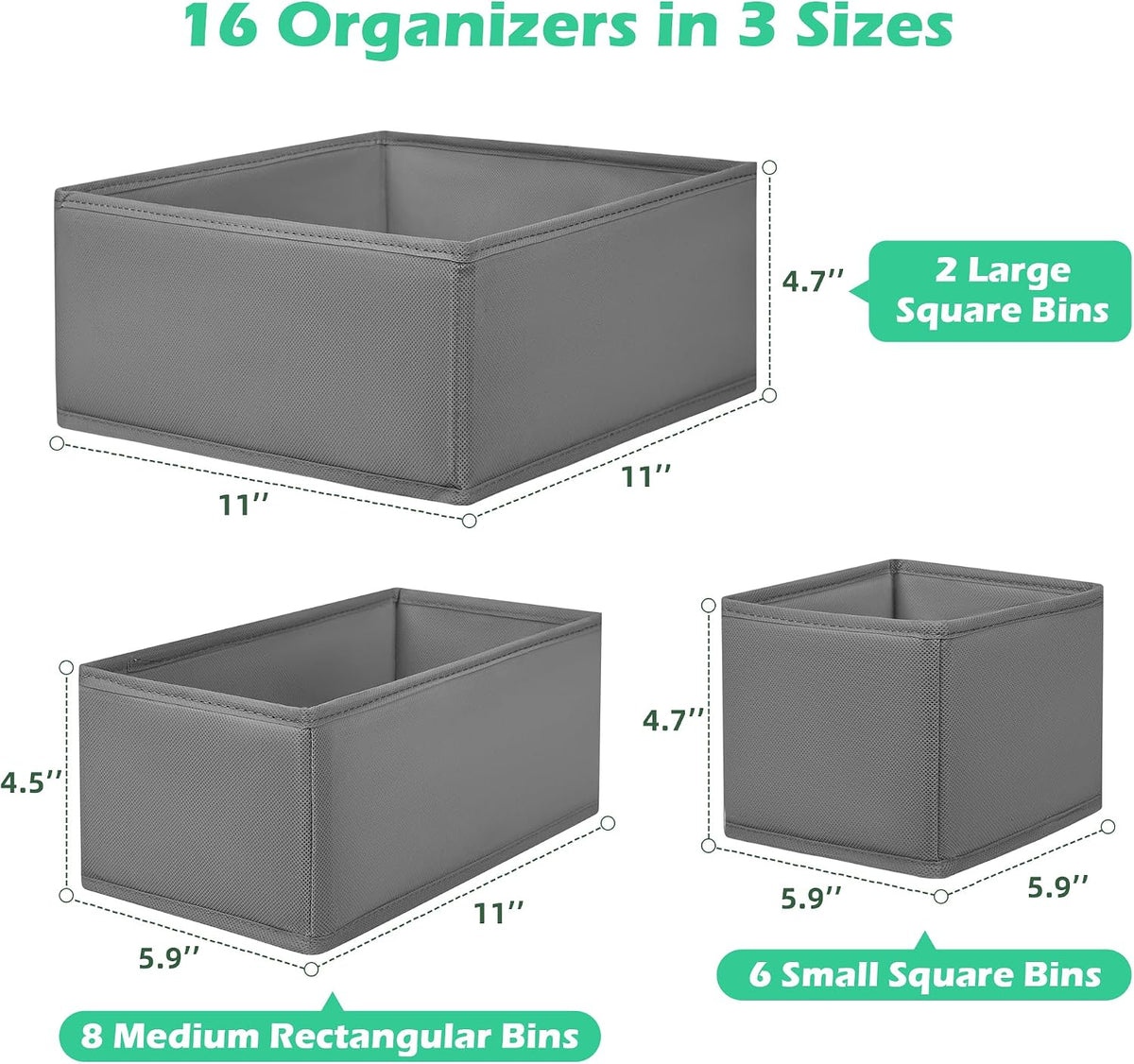 Drawer Clothing Organizer 16-Pack,Fabric Pink Underwear Dividers