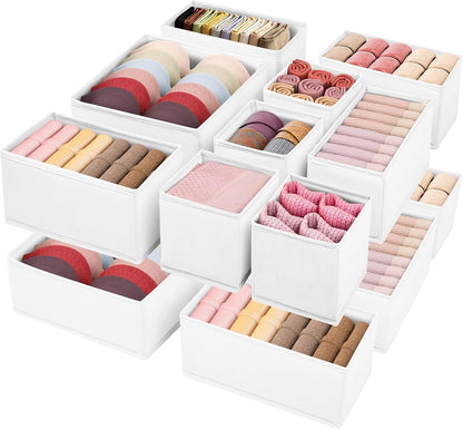 Drawer Clothing Organizer 16-Pack,Fabric Pink Underwear Dividers