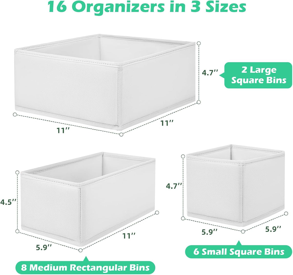 Drawer Clothing Organizer 16-Pack,Fabric Pink Underwear Dividers