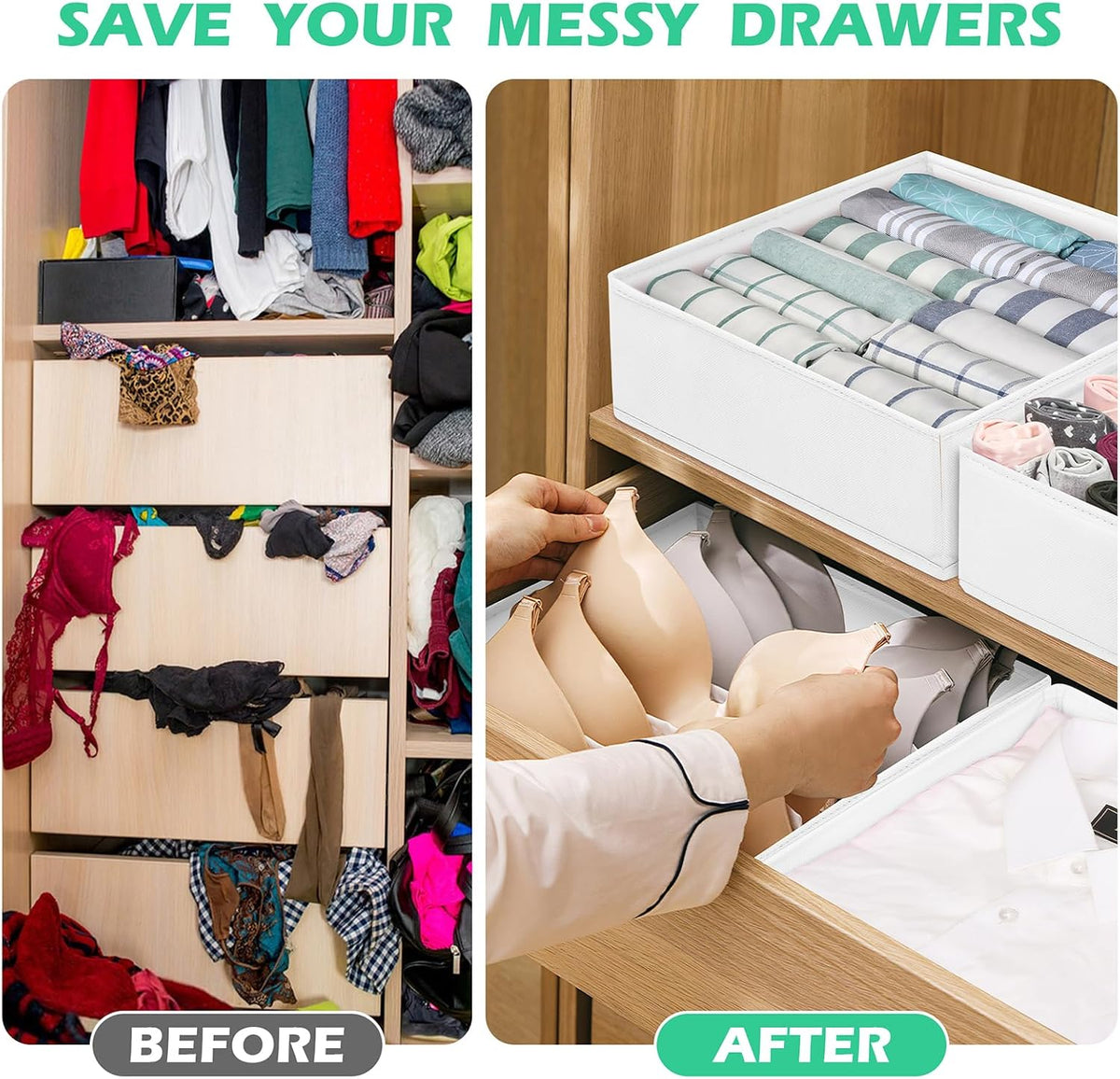 Drawer Clothing Organizer 16-Pack,Fabric Pink Underwear Dividers