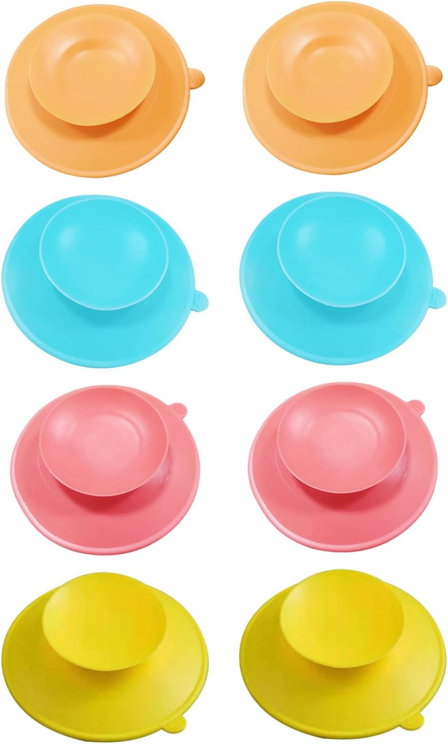 8PCS Double Sided Suction Cup - Silicone Sucker Set - Strong Suction for Children Tableware - Anti-Slip Pads for Trays, Plates, and Dining Bowls