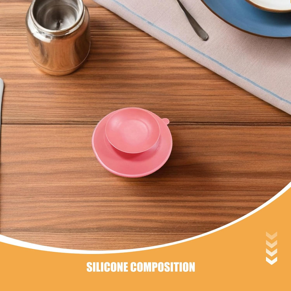 8PCS Double Sided Suction Cup - Silicone Sucker Set - Strong Suction for Children Tableware - Anti-Slip Pads for Trays, Plates, and Dining Bowls