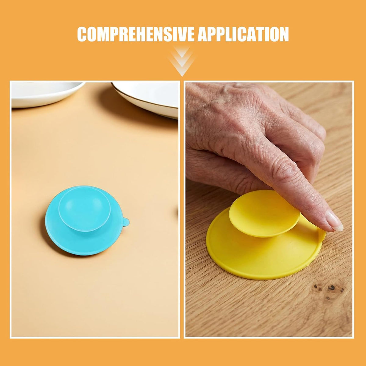 8PCS Double Sided Suction Cup - Silicone Sucker Set - Strong Suction for Children Tableware - Anti-Slip Pads for Trays, Plates, and Dining Bowls