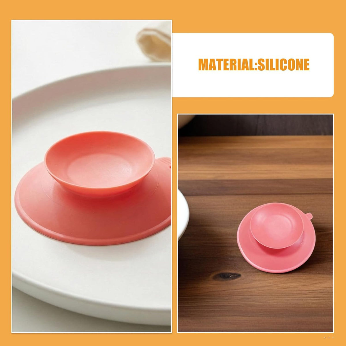 8PCS Double Sided Suction Cup - Silicone Sucker Set - Strong Suction for Children Tableware - Anti-Slip Pads for Trays, Plates, and Dining Bowls