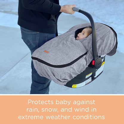 Baby Car Seat Weather Shield | Warm Quilted Winter Cover with Clear Window for Infant Carseat | Keeps Babies & Newborn Protected in Cold | Car Seat Cover for Boys & Girls (Pink)