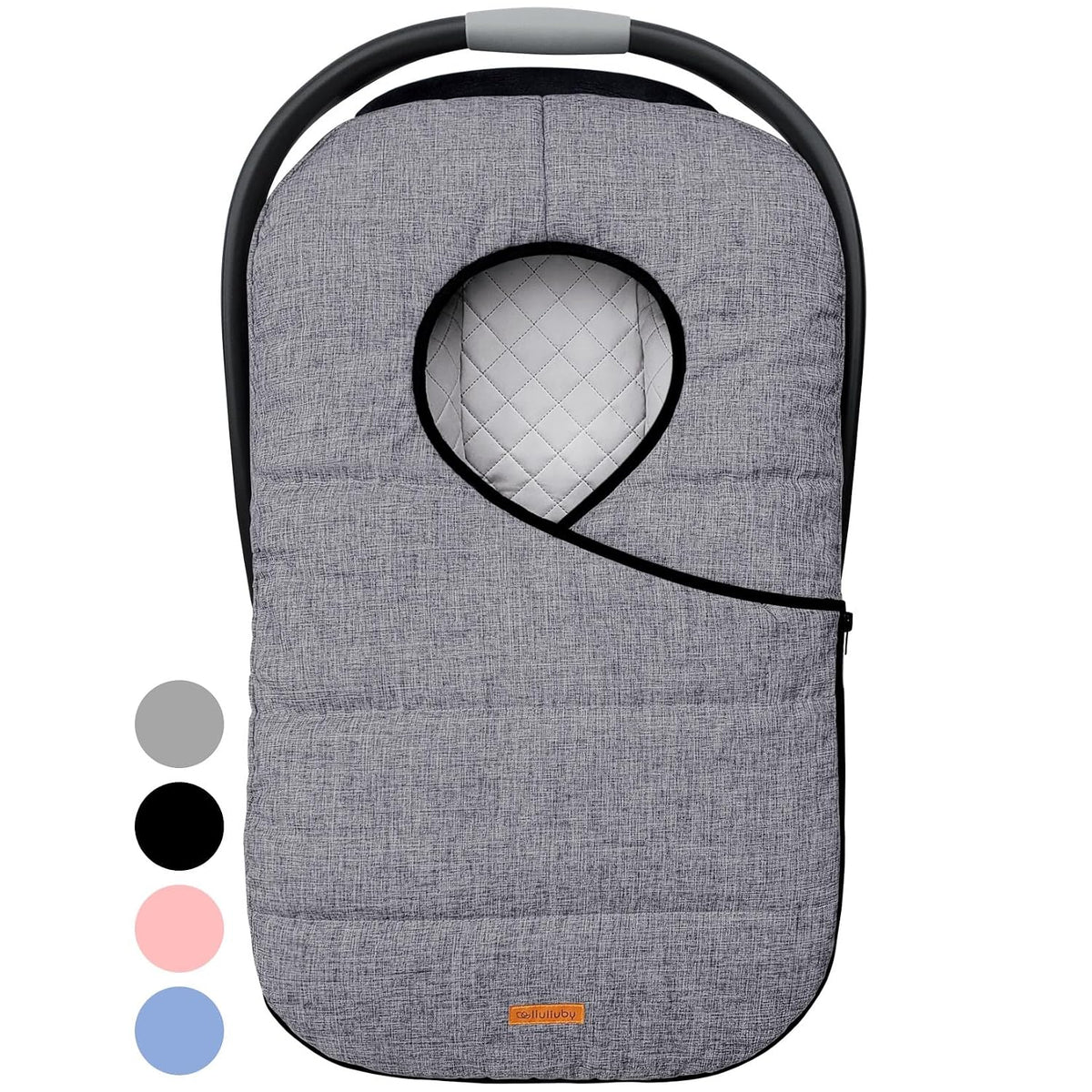 Baby Car Seat Weather Shield | Warm Quilted Winter Cover with Clear Window for Infant Carseat | Keeps Babies & Newborn Protected in Cold | Car Seat Cover for Boys & Girls (Pink)
