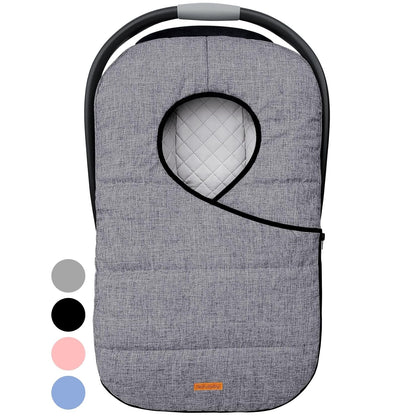 Baby Car Seat Weather Shield | Warm Quilted Winter Cover with Clear Window for Infant Carseat | Keeps Babies & Newborn Protected in Cold | Car Seat Cover for Boys & Girls (Pink)