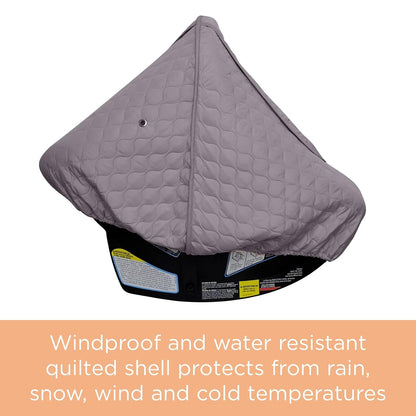 Baby Car Seat Weather Shield | Warm Quilted Winter Cover with Clear Window for Infant Carseat | Keeps Babies & Newborn Protected in Cold | Car Seat Cover for Boys & Girls (Pink)