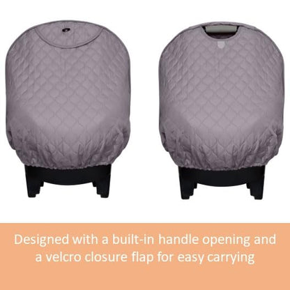 Baby Car Seat Weather Shield | Warm Quilted Winter Cover with Clear Window for Infant Carseat | Keeps Babies & Newborn Protected in Cold | Car Seat Cover for Boys & Girls (Pink)