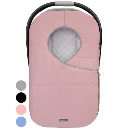 Baby Car Seat Weather Shield | Warm Quilted Winter Cover with Clear Window for Infant Carseat | Keeps Babies & Newborn Protected in Cold | Car Seat Cover for Boys & Girls (Pink)