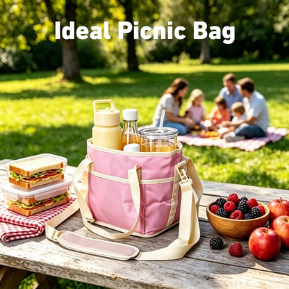 Drink Caddy for Cups, Insulated Drink Carrier with Strap, Drink Carrier Bag | Designed with Adjustable Strap for Travel & Outings, 4-Slot Design with Removable Divider, Premium Waterproof Nylon Fabric