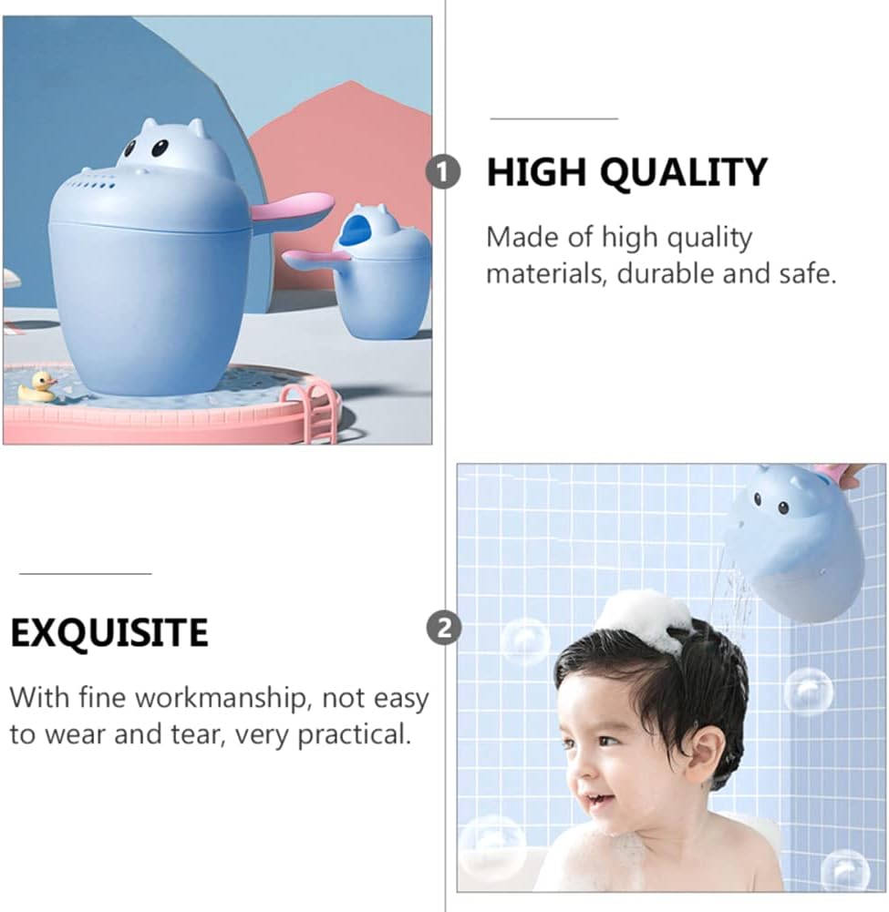 Baby Bath Rinse Cup - Shampoo Rinser Wash Cup Hair Washing Jug Water Scoop Bathroom Accessories for Newborn Baby Toddlers Shower, 7cm x 14cm / Red