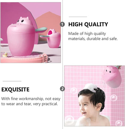 Baby Bath Rinse Cup - Shampoo Rinser Wash Cup Hair Washing Jug Water Scoop Bathroom Accessories for Newborn Baby Toddlers Shower, 7cm x 14cm / Red