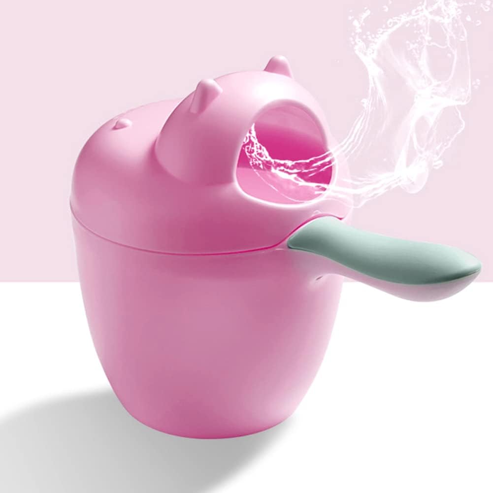 Baby Bath Rinse Cup - Shampoo Rinser Wash Cup Hair Washing Jug Water Scoop Bathroom Accessories for Newborn Baby Toddlers Shower, 7cm x 14cm / Red