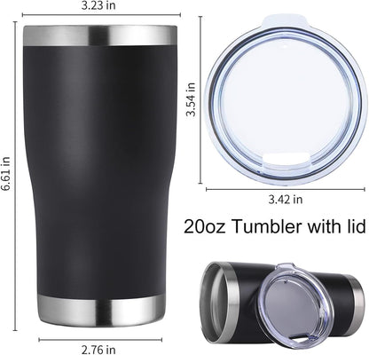 DOMICARE 20oz Tumbler with Lid Stainless Steel Tumblers Bulk, Double Wall Vacuum Insulated Coffee Travel Mug Powder Coated Tumbler, 8 Count (Pack of 1) Navy