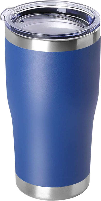 DOMICARE 20oz Tumbler with Lid Stainless Steel Tumblers Bulk, Double Wall Vacuum Insulated Coffee Travel Mug Powder Coated Tumbler, 8 Count (Pack of 1) Navy
