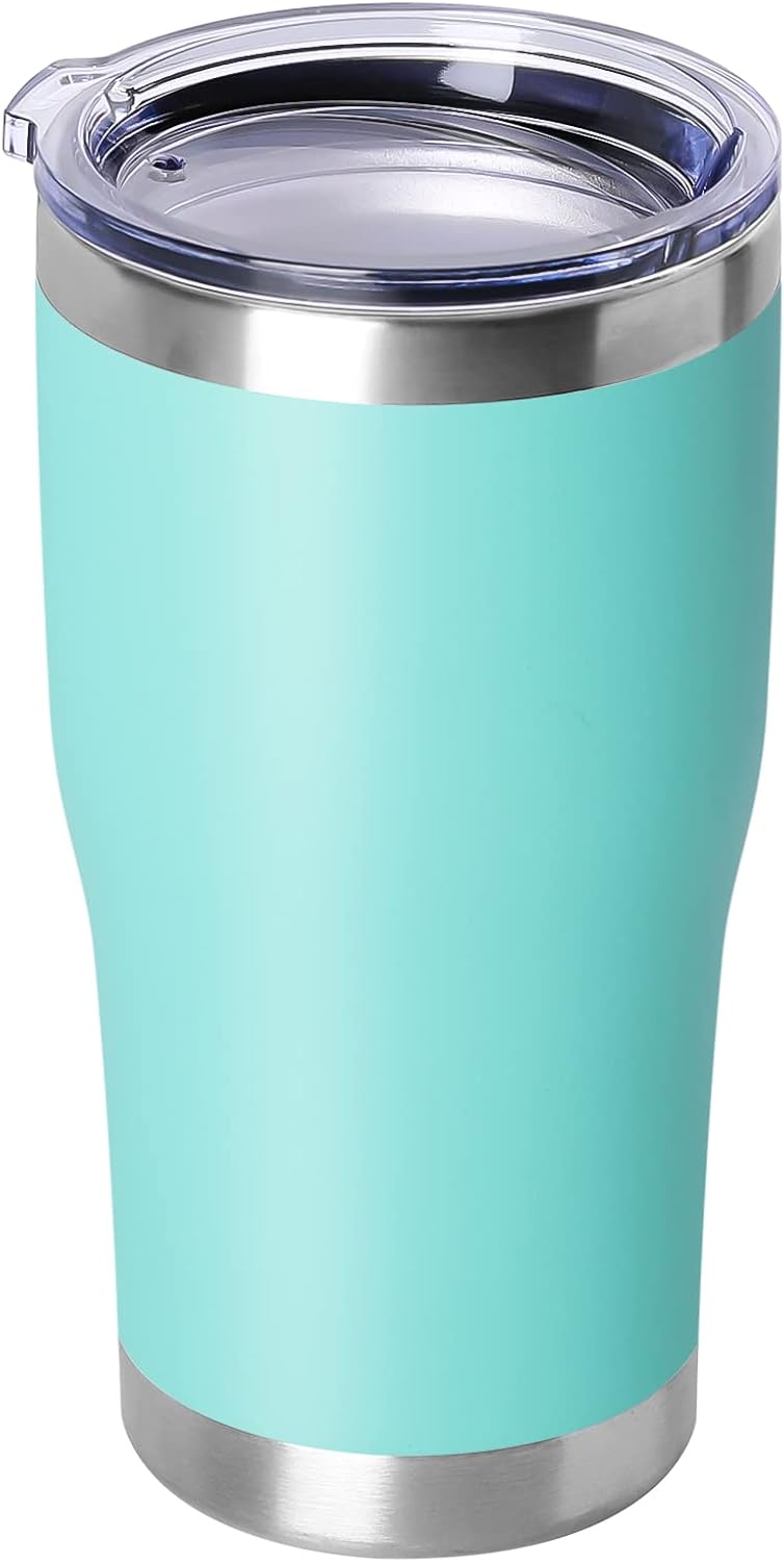 DOMICARE 20oz Tumbler with Lid Stainless Steel Tumblers Bulk, Double Wall Vacuum Insulated Coffee Travel Mug Powder Coated Tumbler, 8 Count (Pack of 1) Navy