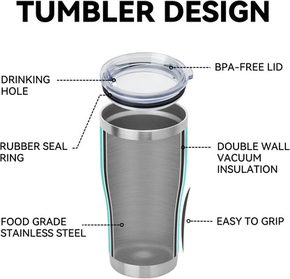 DOMICARE 20oz Tumbler with Lid Stainless Steel Tumblers Bulk, Double Wall Vacuum Insulated Coffee Travel Mug Powder Coated Tumbler, 8 Count (Pack of 1) Navy