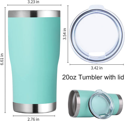 DOMICARE 20oz Tumbler with Lid Stainless Steel Tumblers Bulk, Double Wall Vacuum Insulated Coffee Travel Mug Powder Coated Tumbler, 8 Count (Pack of 1) Navy