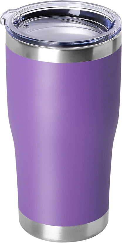 DOMICARE 20oz Tumbler with Lid Stainless Steel Tumblers Bulk, Double Wall Vacuum Insulated Coffee Travel Mug Powder Coated Tumbler, 8 Count (Pack of 1) Navy