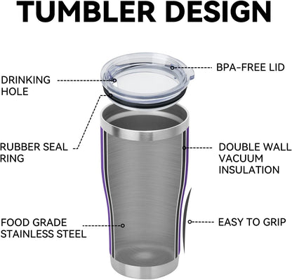 DOMICARE 20oz Tumbler with Lid Stainless Steel Tumblers Bulk, Double Wall Vacuum Insulated Coffee Travel Mug Powder Coated Tumbler, 8 Count (Pack of 1) Navy