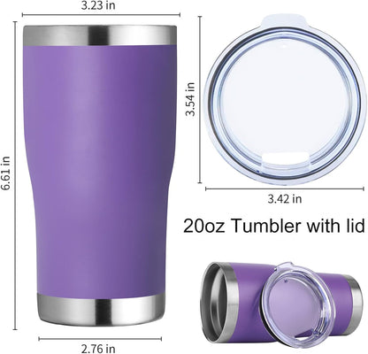 DOMICARE 20oz Tumbler with Lid Stainless Steel Tumblers Bulk, Double Wall Vacuum Insulated Coffee Travel Mug Powder Coated Tumbler, 8 Count (Pack of 1) Navy