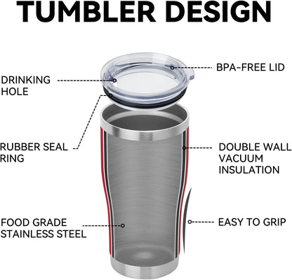 DOMICARE 20oz Tumbler with Lid Stainless Steel Tumblers Bulk, Double Wall Vacuum Insulated Coffee Travel Mug Powder Coated Tumbler, 8 Count (Pack of 1) Navy