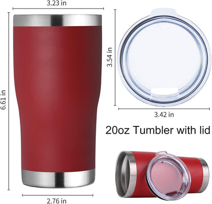 DOMICARE 20oz Tumbler with Lid Stainless Steel Tumblers Bulk, Double Wall Vacuum Insulated Coffee Travel Mug Powder Coated Tumbler, 8 Count (Pack of 1) Navy