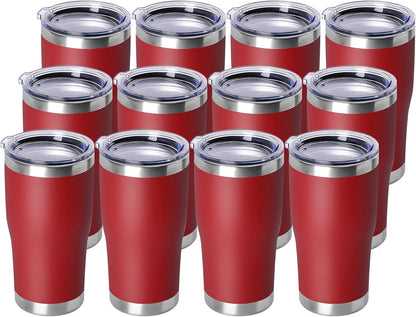 DOMICARE 20oz Tumbler with Lid Stainless Steel Tumblers Bulk, Double Wall Vacuum Insulated Coffee Travel Mug Powder Coated Tumbler, 8 Count (Pack of 1) Navy