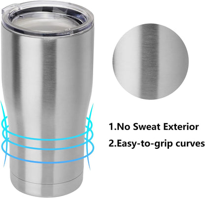 DOMICARE 20oz Tumbler with Lid Stainless Steel Tumblers Bulk, Double Wall Vacuum Insulated Coffee Travel Mug Powder Coated Tumbler, 8 Count (Pack of 1) Navy