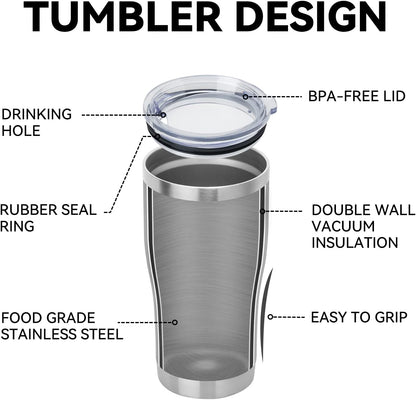 DOMICARE 20oz Tumbler with Lid Stainless Steel Tumblers Bulk, Double Wall Vacuum Insulated Coffee Travel Mug Powder Coated Tumbler, 8 Count (Pack of 1) Navy