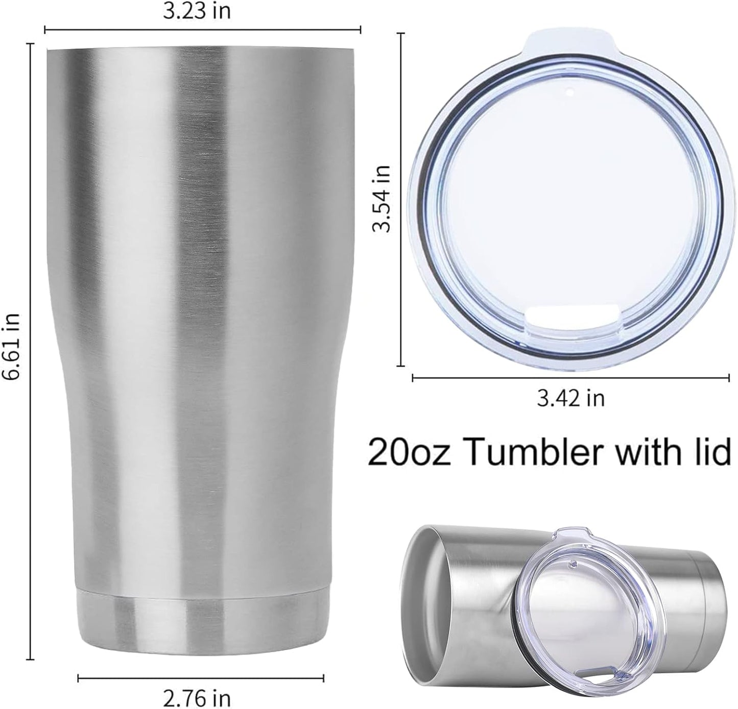 DOMICARE 20oz Tumbler with Lid Stainless Steel Tumblers Bulk, Double Wall Vacuum Insulated Coffee Travel Mug Powder Coated Tumbler, 8 Count (Pack of 1) Navy