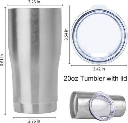DOMICARE 20oz Tumbler with Lid Stainless Steel Tumblers Bulk, Double Wall Vacuum Insulated Coffee Travel Mug Powder Coated Tumbler, 8 Count (Pack of 1) Navy