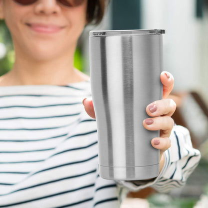 DOMICARE 20oz Tumbler with Lid Stainless Steel Tumblers Bulk, Double Wall Vacuum Insulated Coffee Travel Mug Powder Coated Tumbler, 8 Count (Pack of 1) Navy