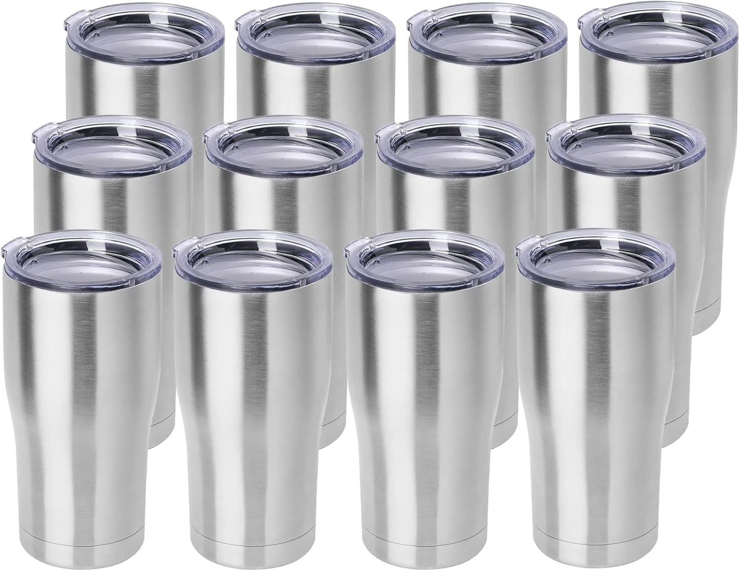 DOMICARE 20oz Tumbler with Lid Stainless Steel Tumblers Bulk, Double Wall Vacuum Insulated Coffee Travel Mug Powder Coated Tumbler, 8 Count (Pack of 1) Navy