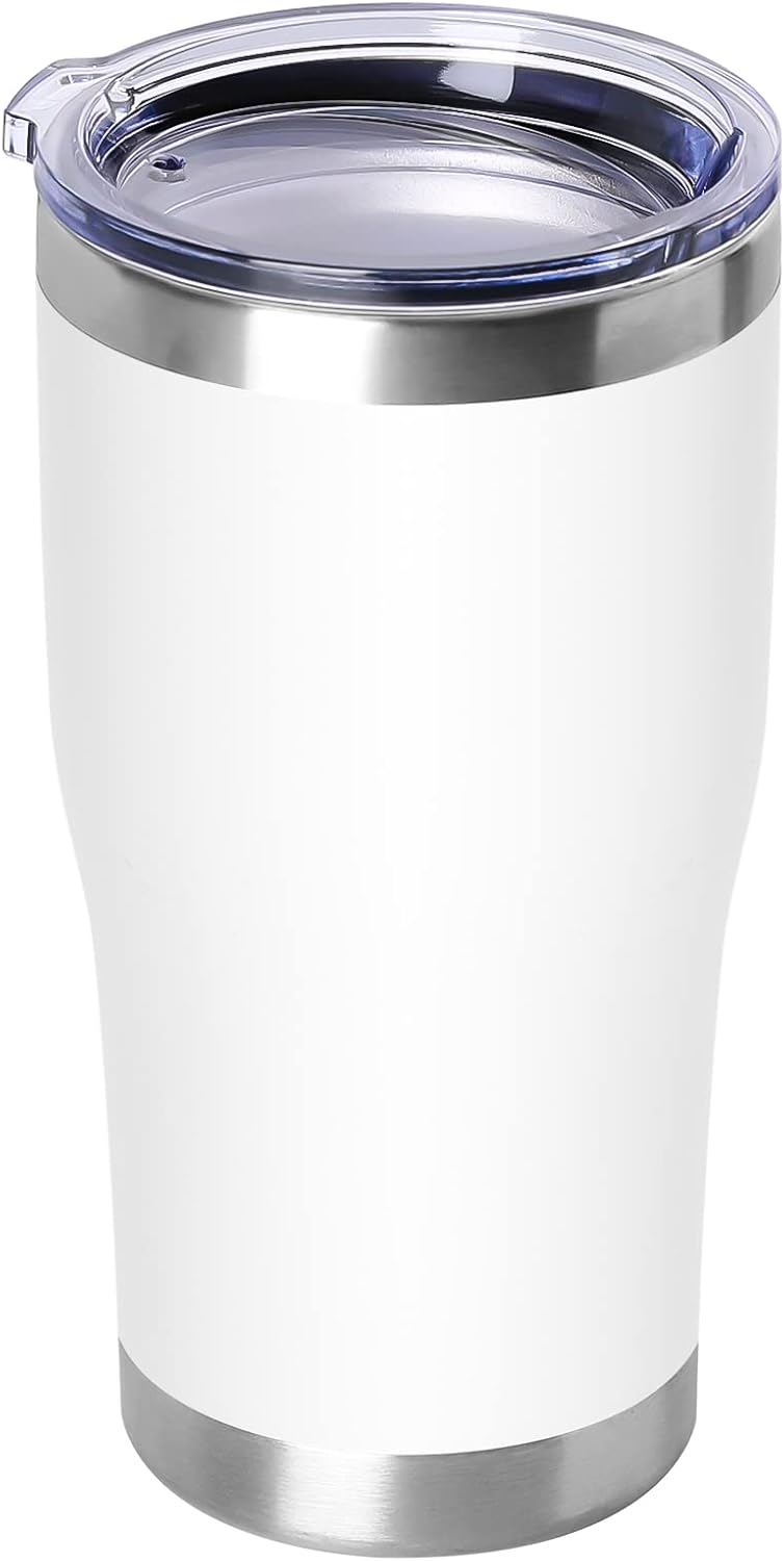 DOMICARE 20oz Tumbler with Lid Stainless Steel Tumblers Bulk, Double Wall Vacuum Insulated Coffee Travel Mug Powder Coated Tumbler, 8 Count (Pack of 1) Navy