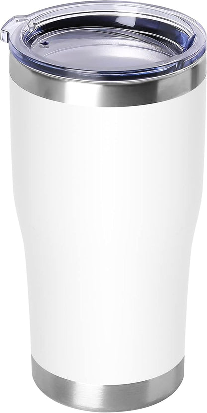 DOMICARE 20oz Tumbler with Lid Stainless Steel Tumblers Bulk, Double Wall Vacuum Insulated Coffee Travel Mug Powder Coated Tumbler, 8 Count (Pack of 1) Navy