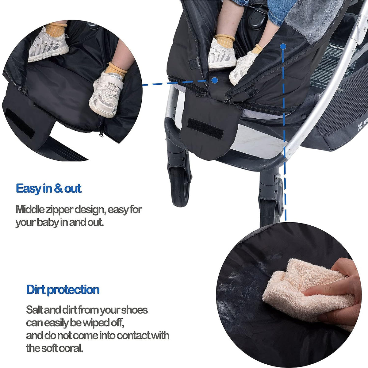 Toddler Warm Stroller Bunting Bag, Winter Waterproof Windproof Stroller Blanket, Protact Baby from Cold Weather Footmuff for Stroller