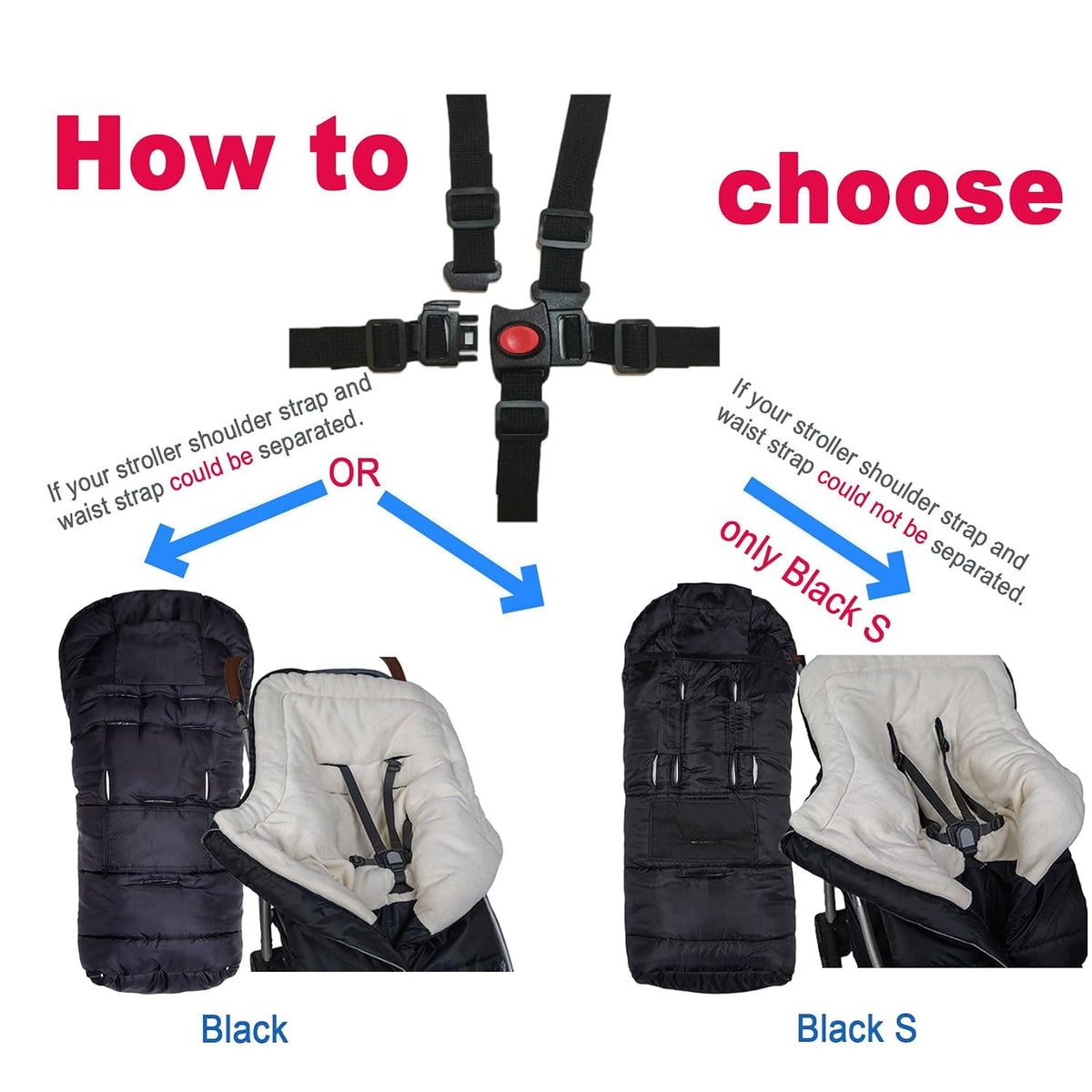 Toddler Warm Stroller Bunting Bag, Winter Waterproof Windproof Stroller Blanket, Protact Baby from Cold Weather Footmuff for Stroller
