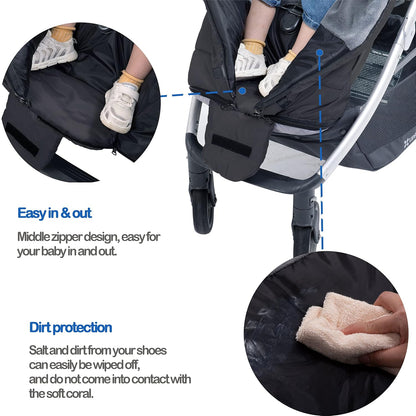 Toddler Warm Stroller Bunting Bag, Winter Waterproof Windproof Stroller Blanket, Protact Baby from Cold Weather Footmuff for Stroller