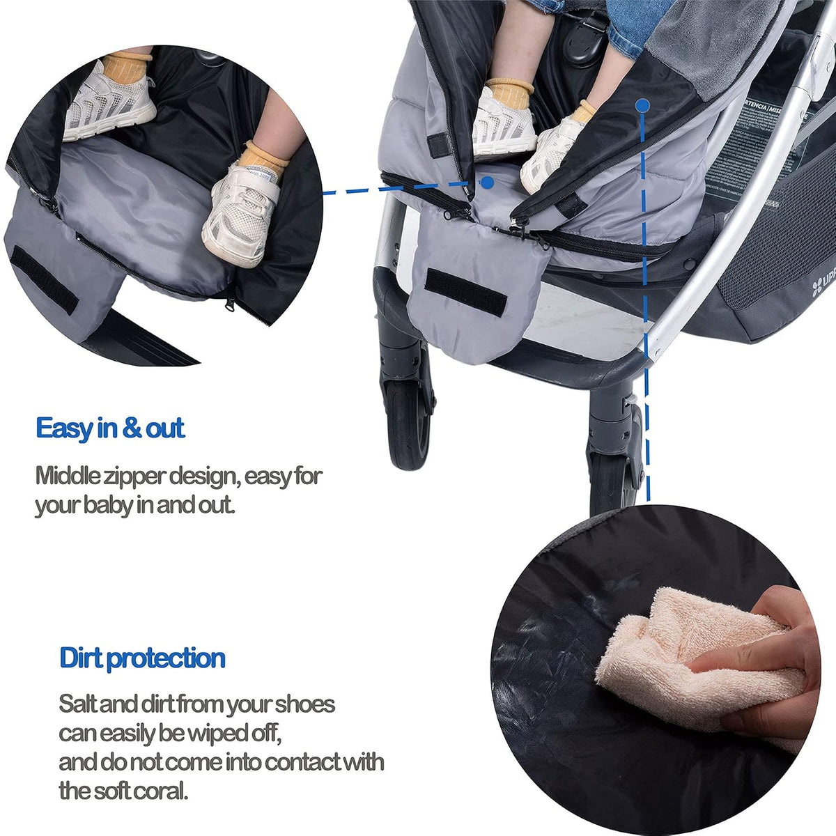 Toddler Warm Stroller Bunting Bag, Winter Waterproof Windproof Stroller Blanket, Protact Baby from Cold Weather Footmuff for Stroller