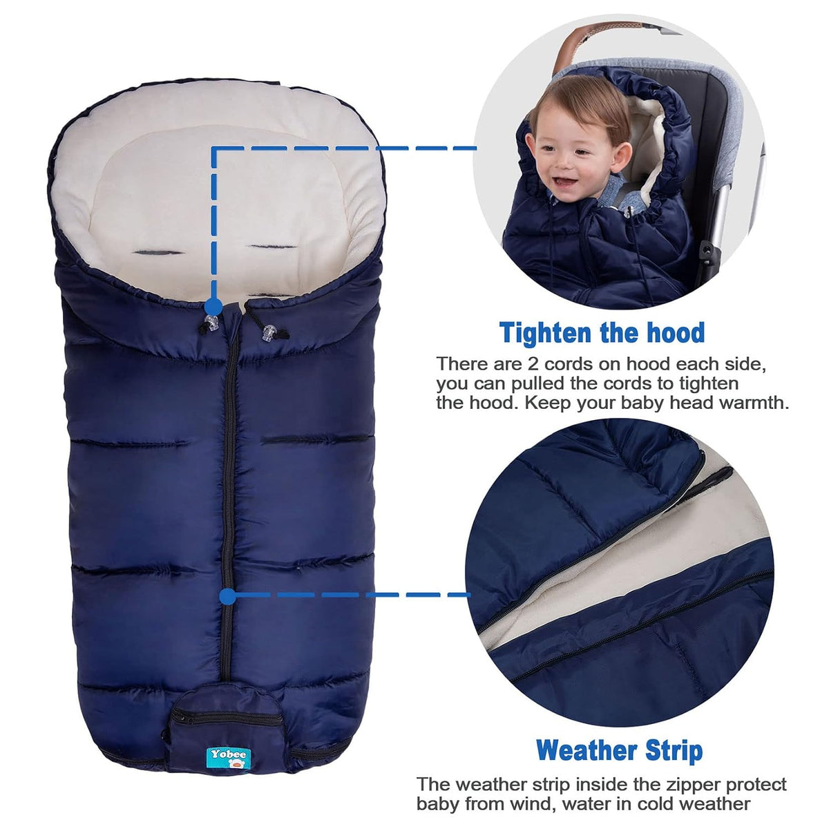 Toddler Warm Stroller Bunting Bag, Winter Waterproof Windproof Stroller Blanket, Protact Baby from Cold Weather Footmuff for Stroller