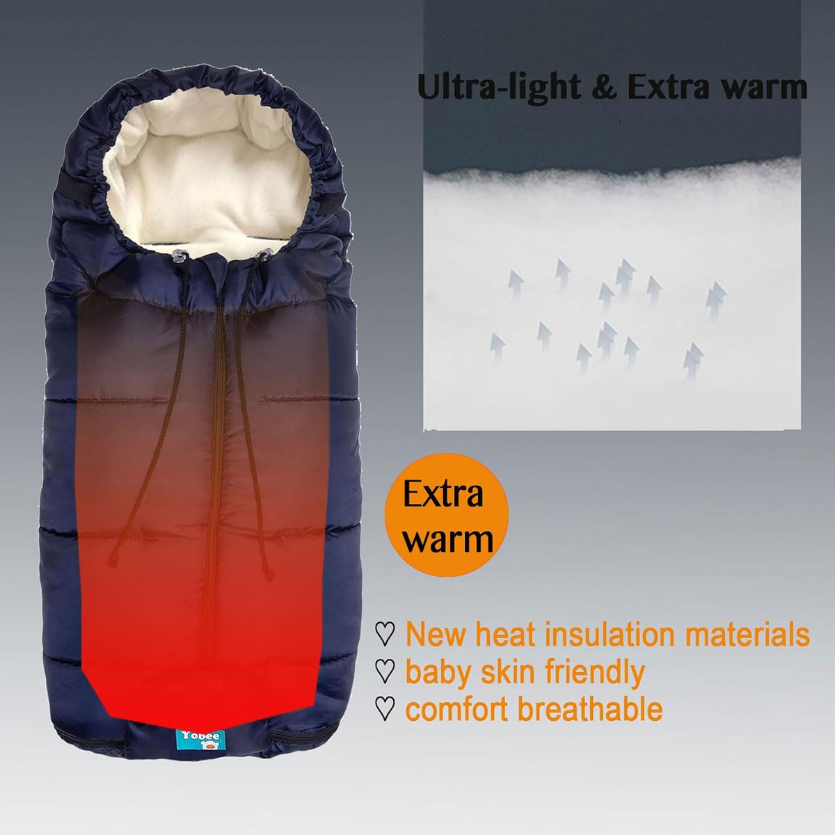 Toddler Warm Stroller Bunting Bag, Winter Waterproof Windproof Stroller Blanket, Protact Baby from Cold Weather Footmuff for Stroller