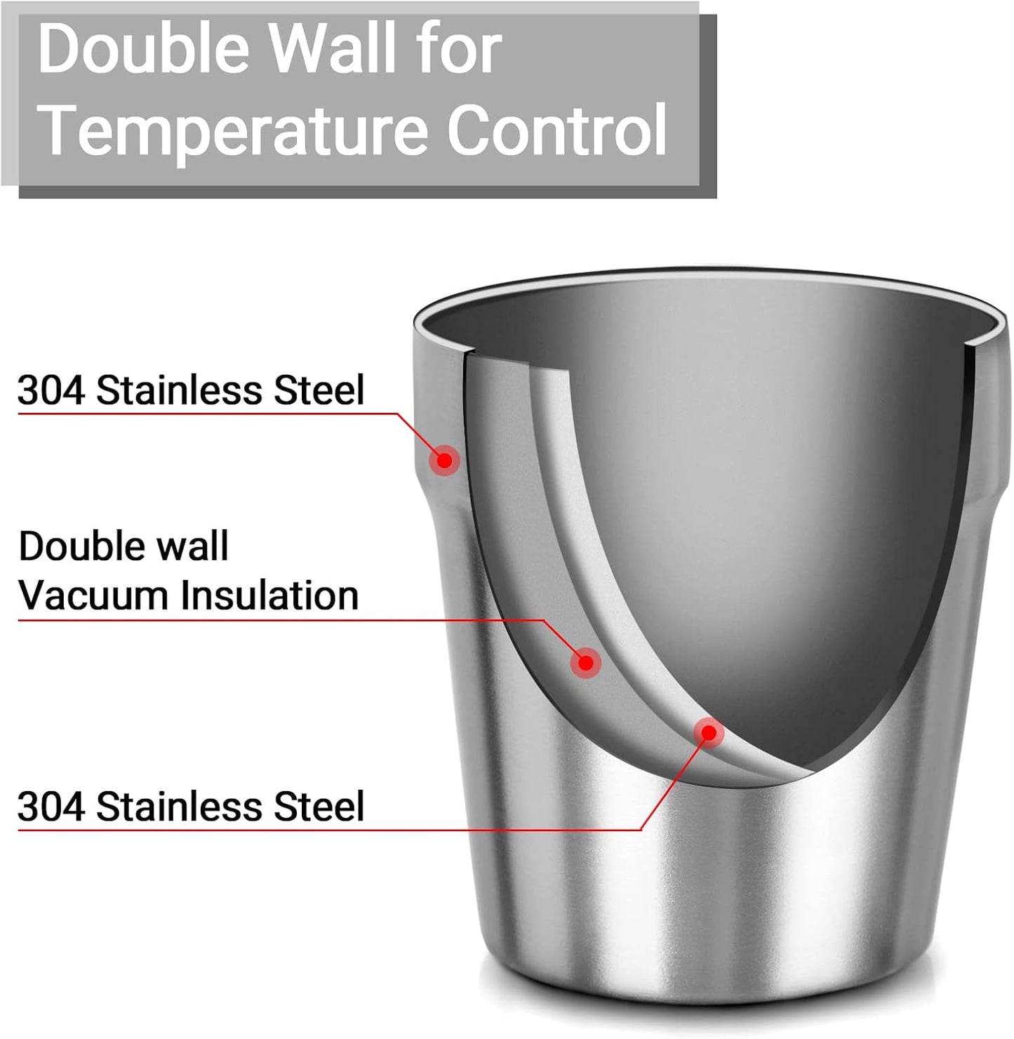 Stainless Steel Cups 16 oz, 4 Pack Stainless Steel Tumbler Stackable Double Wall Vacuum Insulated Metal Drinking Glasses for Home Restaurant Ofiice Party Camping