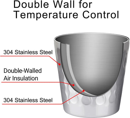 Stainless Steel Cups 16 oz, 4 Pack Stainless Steel Tumbler Stackable Double Wall Vacuum Insulated Metal Drinking Glasses for Home Restaurant Ofiice Party Camping
