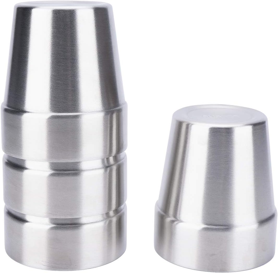 Stainless Steel Cups 16 oz, 4 Pack Stainless Steel Tumbler Stackable Double Wall Vacuum Insulated Metal Drinking Glasses for Home Restaurant Ofiice Party Camping